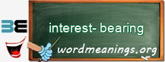 WordMeaning blackboard for interest-bearing